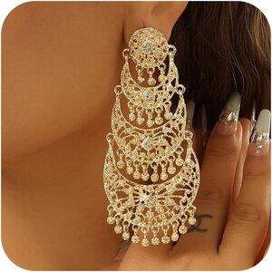 Women's Gold Vintage Indian Bollywood Wedding Prom Jewelry Accessories